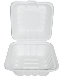 Photo Boîte à burger en canne à sucre - 150 x 150 x 85 mm NATURE STAR