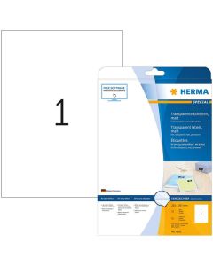 Photo Étiquettes adhésives résistantes - 210 x 297 mm - Transparent HERMA