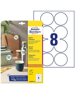 Photo Étiquettes adhésives amovibles - Diamètre 69 mm - Blanc AVERY