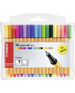 Photo STABILO : Lot de 18 stylos-feutres - Fineliner point 88 Mini 688/18-2