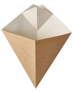 Photo Cornet à frites avec compartiment à sauce - 215 x 270 mm PAP STAR Pure