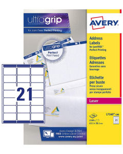 Photo Étiquettes adresses - 63,5 x 38,1 mm Lot de 2100 AVERY