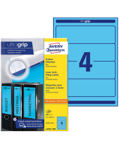 Photo Etiquettes Dos de classeur 61 x 192 mm - Bleu AVERY Lot de 400