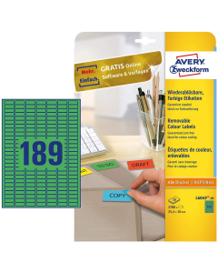 photo Mini-Étiquettes - 25,4 x 10 mm - Vert AVERY