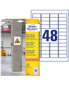 Étiquettes ultra adhésives pour impression - 45,7 x 21,2 mm - Blanc AVERY Lot de 960 Boite