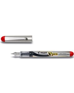 Photo PILOT 281631 : Stylo plume jetable V-Pen Silver - Rouge