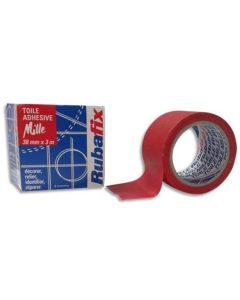 Photo RUBAFIX : Ruban adhésif  toile - Rouge - 38 mm x 3 m
