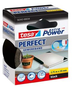 Photo TESA 00034-03 : Ruban adhésif toile extra Power - Noir - 38 mm x 2.75 m