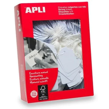 Etiquettes bijouterie à trou et ficelle blanche - 28 x 43 mm AGIPA Lot de 500