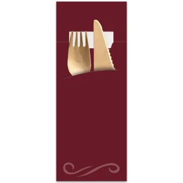 Pochette à couverts - Bordeaux/Blanc HYGOSTAR Lot de 520