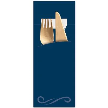 Pochette à couverts - Blanc/Bleu HYGOSTAR Lot de 520