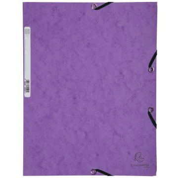 Chemise à élastiques 3 rabats - Violet EXACOMPTA Carte lustrée