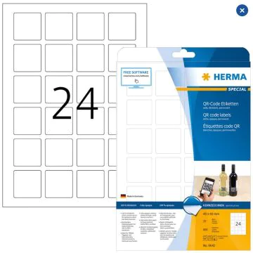 HERMA Étiquettes pour codes QR 40 x 40 mm 9642 Blanc