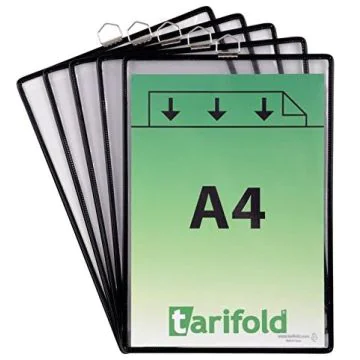 Photo Pochette de protection à suspendre pour document A4 - Noir : TARIFOLD 154507