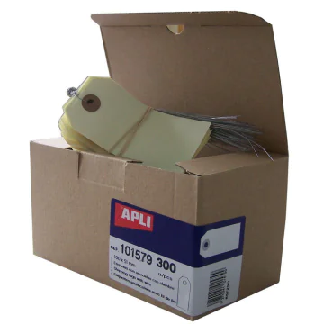 Photo Etiquettes à trou et fil de fer - 100 x 51 mm - Beige AGIPA