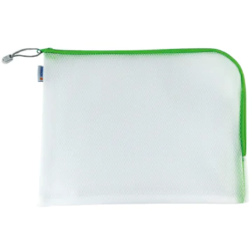 Photo Pochette universelle à zip - 360 x 280 mm - Transparent / Vert HERMA Mesh Bags