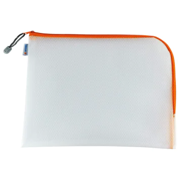 Photo Pochette universelle à zip - 360 x 280 mm - Transparent / Orange HERMA Mesh Bags